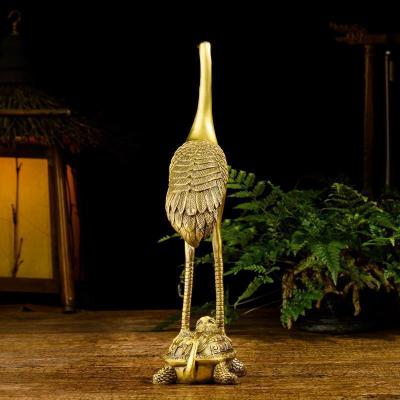 美帮汇铜龟鹤延年摆件办公室客厅装饰品祝寿生日乌龟