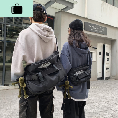 帆布单肩斜挎包 大容量ins风工装酷新款百搭男慵懒风设计感包包NEW LAKE男士斜挎包