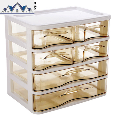 桌面收纳盒抽屉式儿童首饰盒皮筋发卡饰品文具发夹少女心整理盒 三维工匠