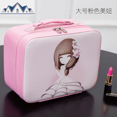 网红化妆包ins风大容量便携化妆箱手提旅行化妆品收纳盒护肤品盒 三维工匠收纳包