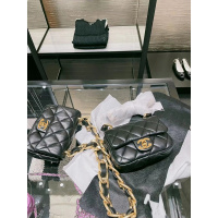 MKJ欧美时尚百搭粗链条方胖子菱格黑色法式腋下包 轻奢高级质感小众ins女2023新款