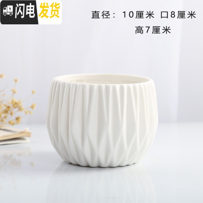 三维工匠卡通可爱萌多肉花盆小号植物白色陶瓷创意简约拇指盆 FP-01 小花盆容器