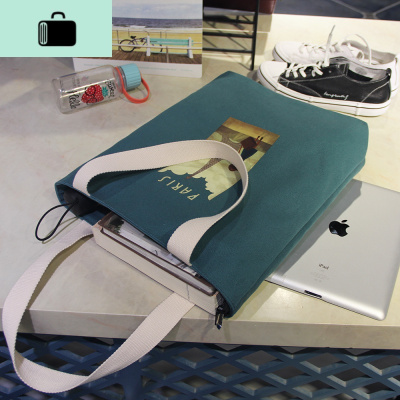 韩版简约帆布包女单肩手提包袋学生书包清新休闲包文艺布包百搭NEW LAKE