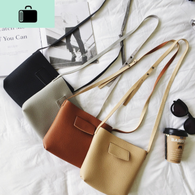 女包包2020单肩斜挎迷你小包包荔枝纹复古简约水桶包百搭软皮女包NEW LAKE女士单肩包