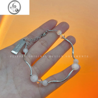 JiMi时尚猫眼石琉璃珠钛钢不掉色手链女ins小众设计感冷淡风闺蜜手饰