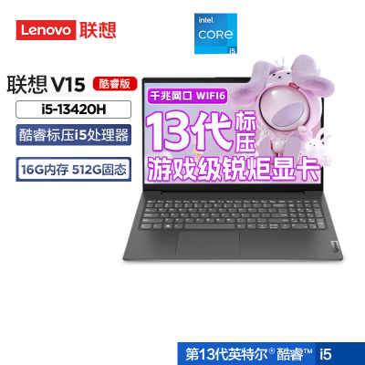 联想(Lenovo)扬天V15 15.6英寸轻薄笔记本电脑 定制(i5-13420H 24G 1TB 固态硬盘 Win11防蓝光高清屏 丰富接口)商用家用办公学习