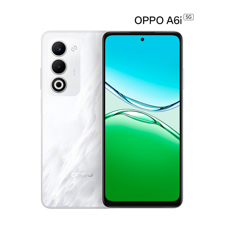 OPPO A6i 8GB+256GB 云雾白 金刚石架构 6000mAh大电池 天玑6300 45W快充 5G手机