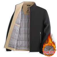棉服男秋冬季新款加棉加厚中年商务休闲爸爸装立领夹克外套男