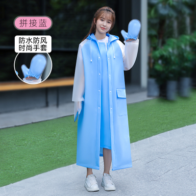 正雨雨衣女全身防暴雨带手套单人一体外穿连体防雨服雨披9063