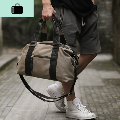 复古大包旅行包行李包时尚潮流男包帆布包男士单肩包休闲手提包男NEW LAKE