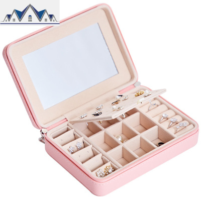 便携首饰盒公主欧式韩国小号简约耳环耳钉戒指手饰品收纳盒 三维工匠