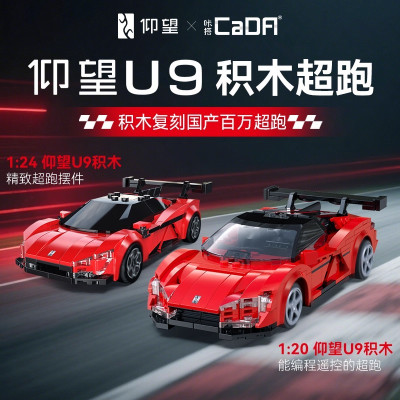 cada咔搭比亚迪仰望U9联名授权积木跑车编程遥控儿童玩具男孩1663