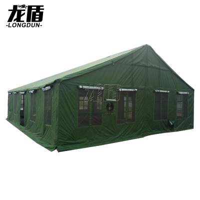 龙盾 大型连排用野营2006-72型餐厅帐篷炊事食堂7.2x10x1.95x3.63m绿色