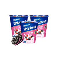 奥利奥 Mini小饼干 草莓味夹心饼干55gX3杯早餐下午茶 休闲小零食