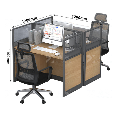 臻远GWC-004 职员办公桌屏风桌组合员工位电脑桌职员工位 对坐双人位