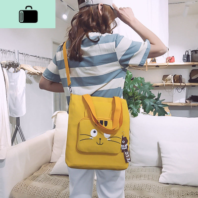 包包女2020新款网红ins帆布包女单肩韩国学生韩版原宿手提斜挎包NEW LAKE女斜挎包