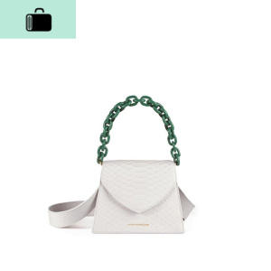 UBAGS单肩斜挎亚克力手提包女2020新款蛇纹小众迷你mini可爱女包NEW LAKE 白色女斜挎包 白色