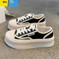 聚范设计感松糕鞋女春季百搭厚底增高饼干鞋夏季小众网红帆布休闲板鞋