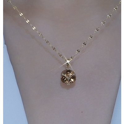 时尚咖色锆石钻球吊坠项链女网红轻奢气质百搭高级感锁骨颈链送女朋友老婆情人节七夕生日礼物