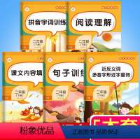 [正版]全套5本 小学二年级下册语文专项训练阅读理解课文内容填空看拼音写词语生字注音句子训练近反义词同音多音字形近字同