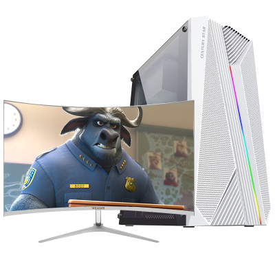  铭能 英特尔酷睿i3/8G高频内存/256G高速固态 SSD 台式电脑 台式机 电脑主机 组装电脑 DIY组装机 家用办公主机台式机组装机电脑商务娱乐影音学生网课电脑+32英寸曲面