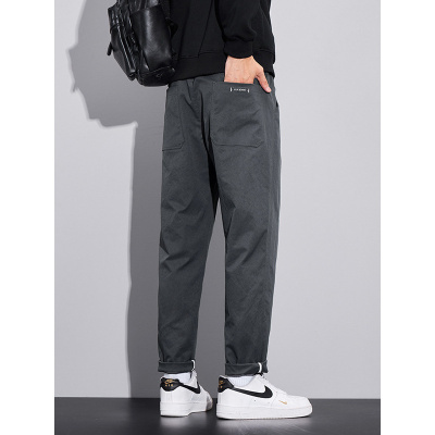 冬天外出休闲裤男 基础百搭 显瘦高级感时尚弹力耐磨微哈小直筒裤