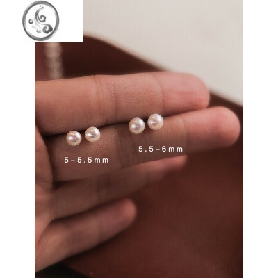 JiMi S925银银原创珍珠馒头耳钉女 睡觉洗澡不用摘