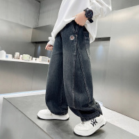 儿童装男童加绒牛仔裤秋冬款新款中大童男孩冬装一体绒裤子潮