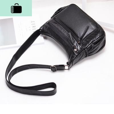 包包女2019新款水洗软皮宽肩带斜挎包中老年单肩包妈妈大容量女包NEW LAKE女斜挎包