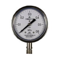 上自仪不锈钢/隔膜压力表Y-100BF 接口M20×1.5 量程0-0.6Mpa 带三色环