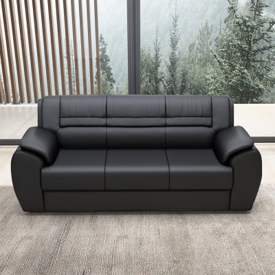 臻远 三人位西皮沙发 ZYJJ-80254 三人位:2180*920*860mm (黑色)