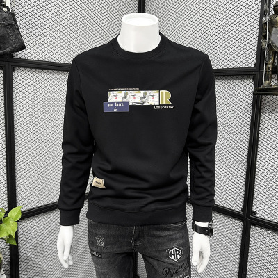 卫衣男秋冬新款潮ins修身长袖体恤套头潮流帅气休闲圆领上衣内搭_1