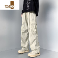 YANXU工装裤子男美式潮流设计感直筒长裤大口袋宽松复古阔腿裤2023新款
