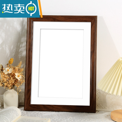 敬平创意diy相框装裱挂墙a3A4画框8寸10字画书法8k空白外框定制相框架 945-咖啡色 12寸摆挂[可放30.5*