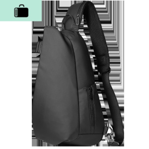 男士胸包单肩大容量韩版个性时尚潮流旅游休闲小背包斜挎包男潮牌NEW LAKE 典雅黑腰包男 典雅黑