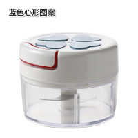 多功能小型蒜泥器家用厨房迷你姜蒜蓉头大蒜拉蒜搅碎机捣蒜器 敬平 蓝色心形图案碎物器研磨碗(碎物器)