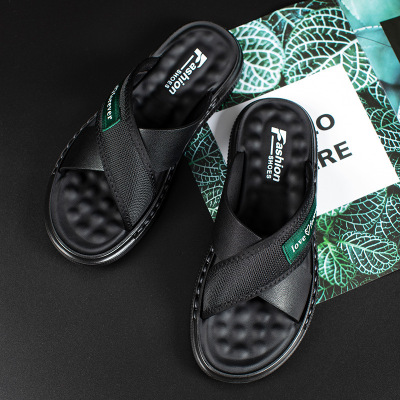 拖鞋男2025新款透气软底乳胶潮流外穿一字拖男士沙滩凉鞋_1