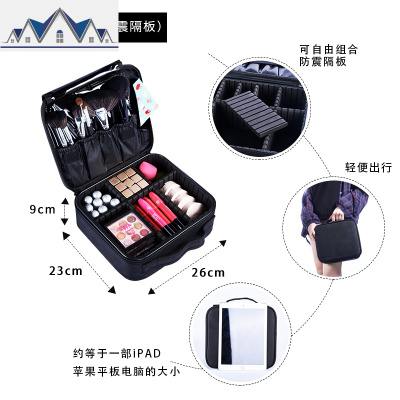 化妆包小号便携韩国简约可爱少女ins风手提包大容量多功能收纳箱 三维工匠收纳包