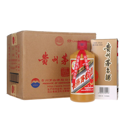 飞天茅台酒 (礼宾)茅台 53度酱香型白酒 500ml*6瓶 整箱装