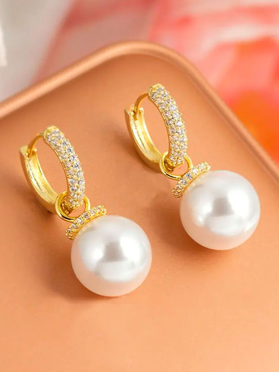 小众设计感微镶两戴珍珠锆石耳扣气质时尚轻奢大气优雅高级感耳环送女朋友老婆情人节七夕生日礼物