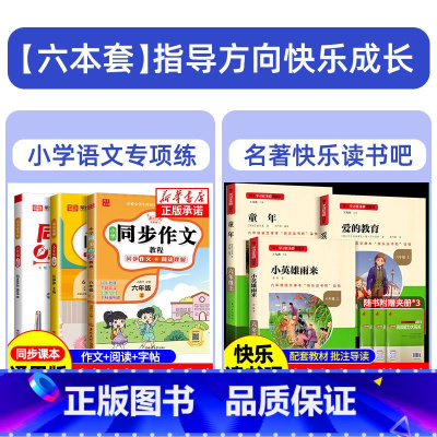六年级套装+同步作文+阅读理解+字帖 [正版]爱的教育小英雄雨来童年高尔基原著六年级上册必读课外书目辅导资料书籍小学语文