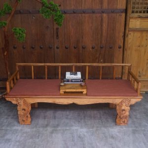 老榆木家具板沙发椅风化老板靠背扶手椅免漆禅椅罗汉床实木椅