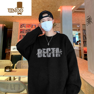 YANXU毛衣男士日系复古慵懒风感加厚针织衫款潮牌宽松套头衣服