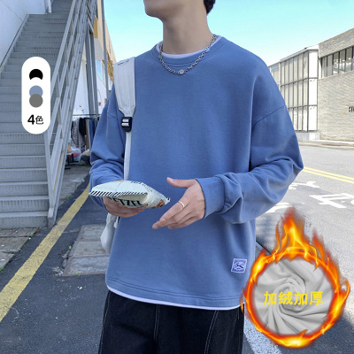 卫衣男潮牌时尚圆领打底衫秋冬季新款套头长袖上衣宽松休闲青少年