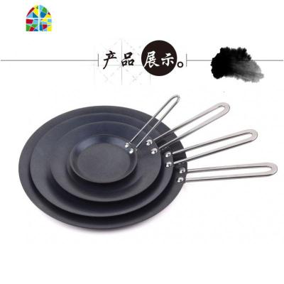 12cm蛋饺皮煎锅不粘沾锅迷你煎蛋锅平底锅蛋饺锅电磁炉 FENGHOU 加厚黑柄10寸送油刷+木铲