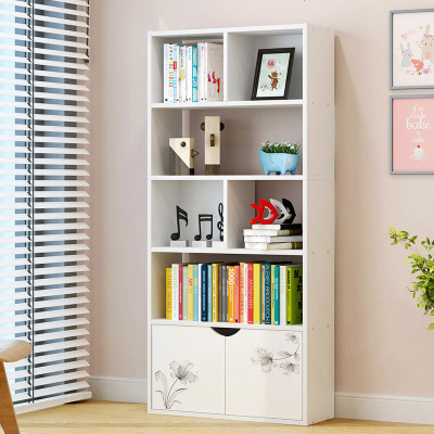 简约现代客厅家具书房人造板书架交叉柜组合书柜置物架玩具收纳置物架储物柜板式书落地式带柜简易书柜