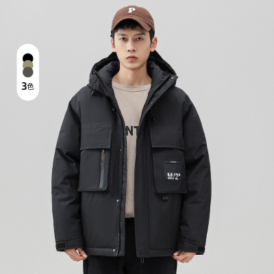 冬季男士羽绒服新款加厚户外连帽宽松休闲90白鸭绒潮牌情侣款外套
