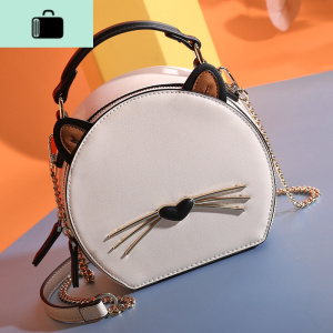 小猫包2020夏季时尚新款女包可爱链条小清新圆包单肩斜挎小包包潮NEW LAKE女斜挎包