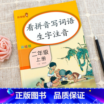 [单本]看拼音写词语生字注音 2上 小学二年级 [正版]新版拼音字词训练本看拼音写词语二年级上册下册字帖生字注音专项训练