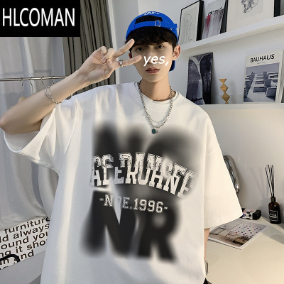 HLCOMAN260g短袖T恤男款夏季美式复古潮牌宽松大码oversize高街体恤